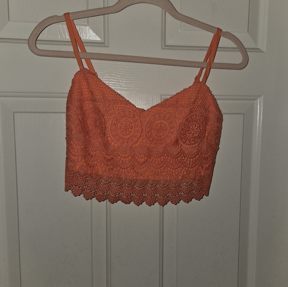 Bebe Vibrant Orange Lace Camisole - Picture 3 of 6